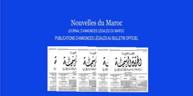 Publication Annonce légale Bulletin Officiel