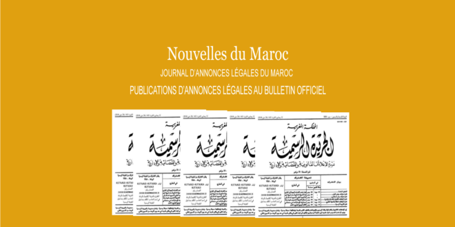 Publication Annonce légale Bulletin Officiel