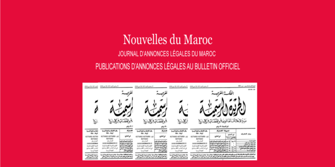 Publication Annonce légale Bulletin Officiel